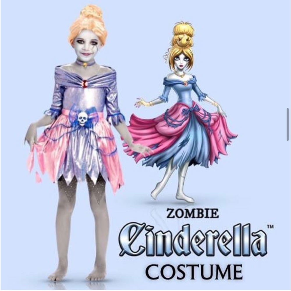 ONCE UPON A ZOMBIE girls Cinderella Zombie Princess Halloween costume size XS